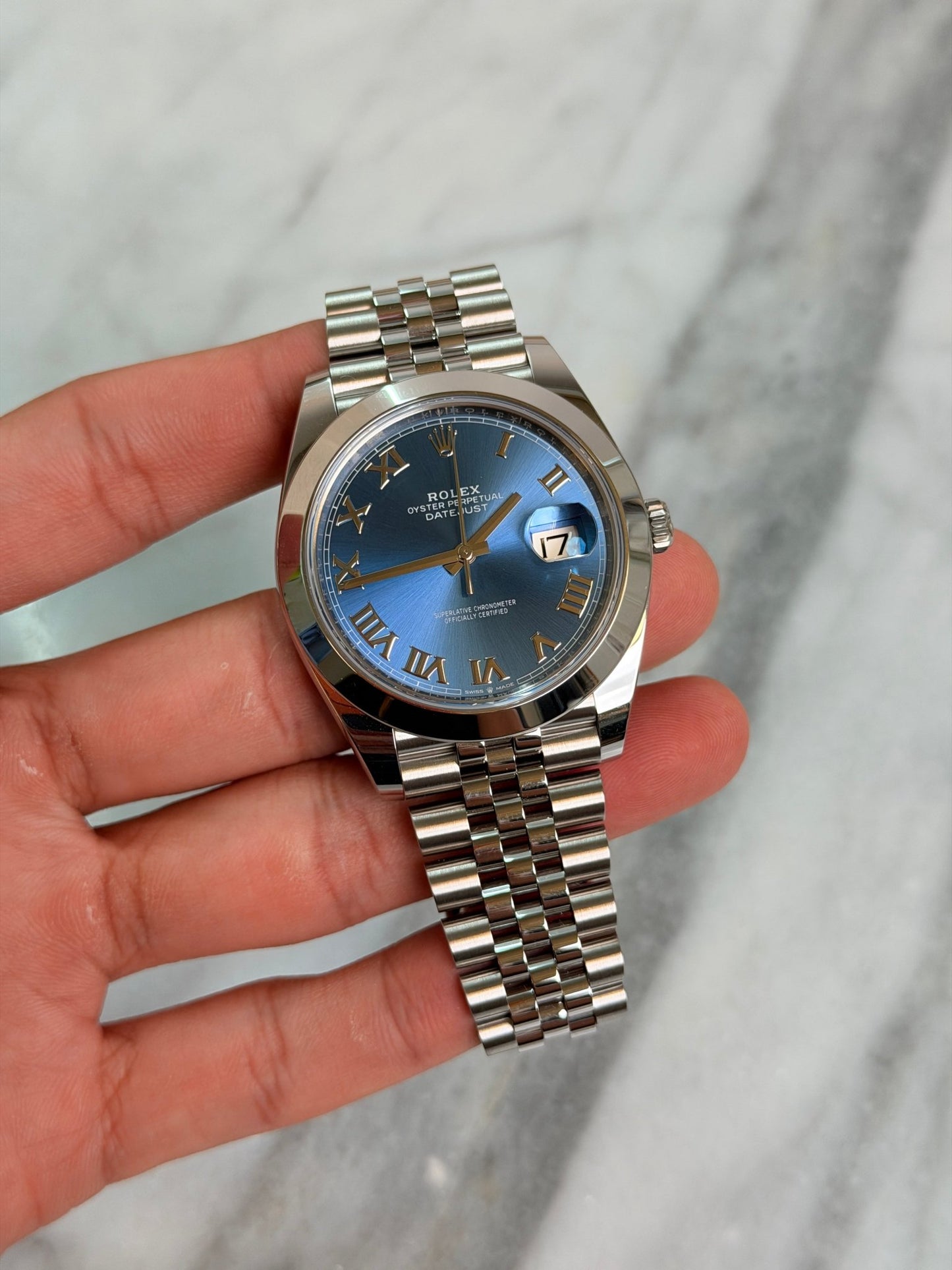 Rolex 2026 126300 Jubilee Blue Roman New Complete 14265