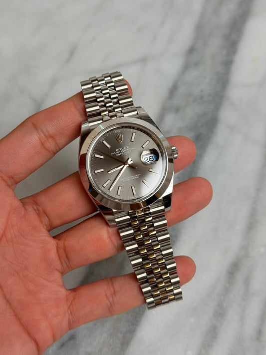 Rolex 2026 126300 Jubilee Grey Index New Complete 14631