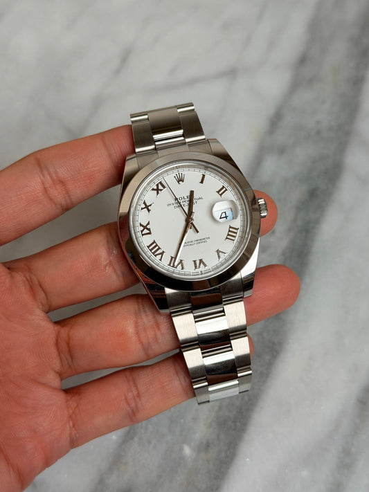Rolex 2026 126300 Oyster White Roman New Complete 14154