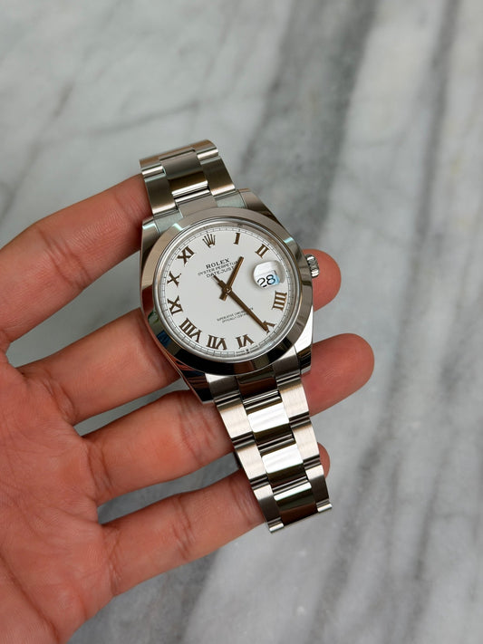 Rolex 2026 126300 Oyster White Roman New Complete 14908