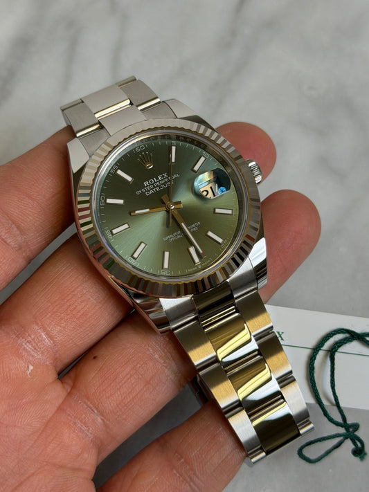 Rolex 2026 126334 Oyster Green Index New Complete w/ White Tag 14844