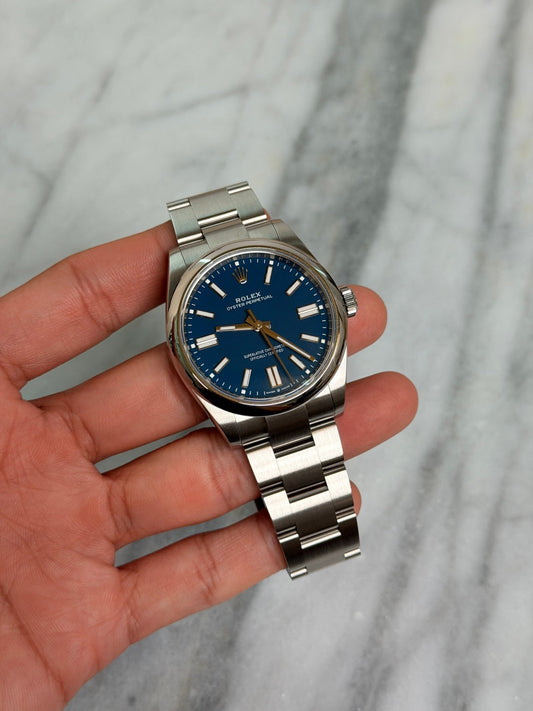 Rolex 2026 134300 Med Blue OP41 New Complete w/ White Tag 14896